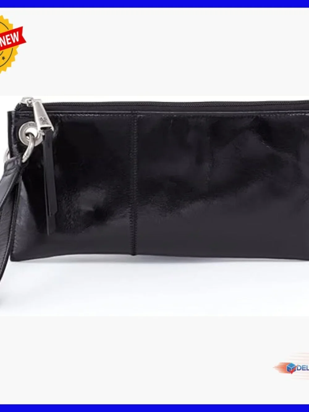 Leather Wristlet Wallet with Card Slots and Zip Pocket, Wrist Strap
